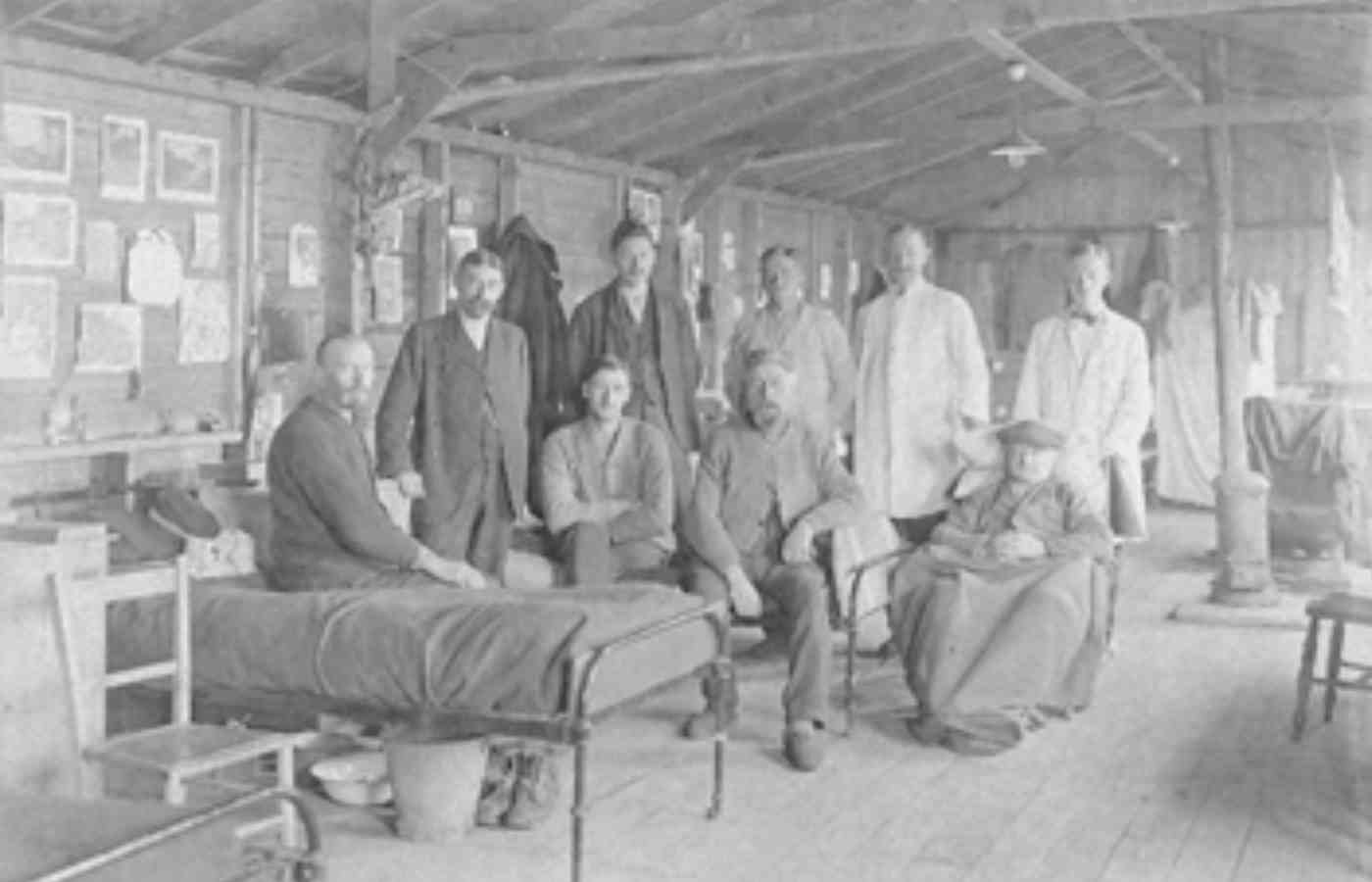 Historic view of Knockaloe internment camp on the Isle of Man