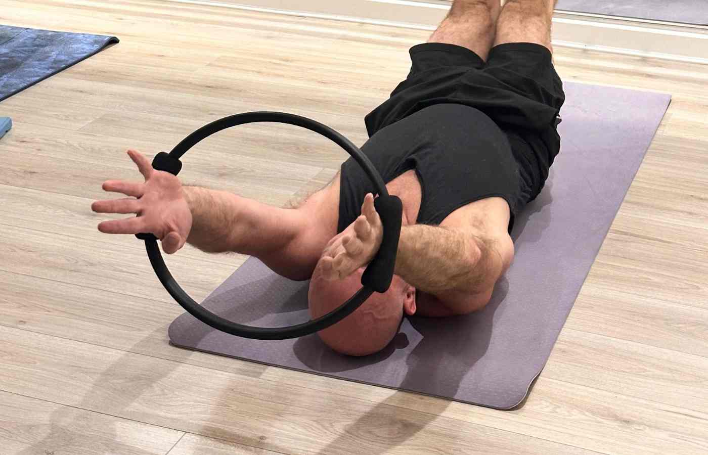 Mat Pilates client during a Mat Pilates class