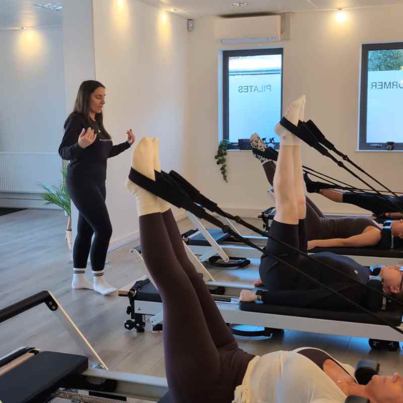 Claire teaching a refromer class in Crowthorne